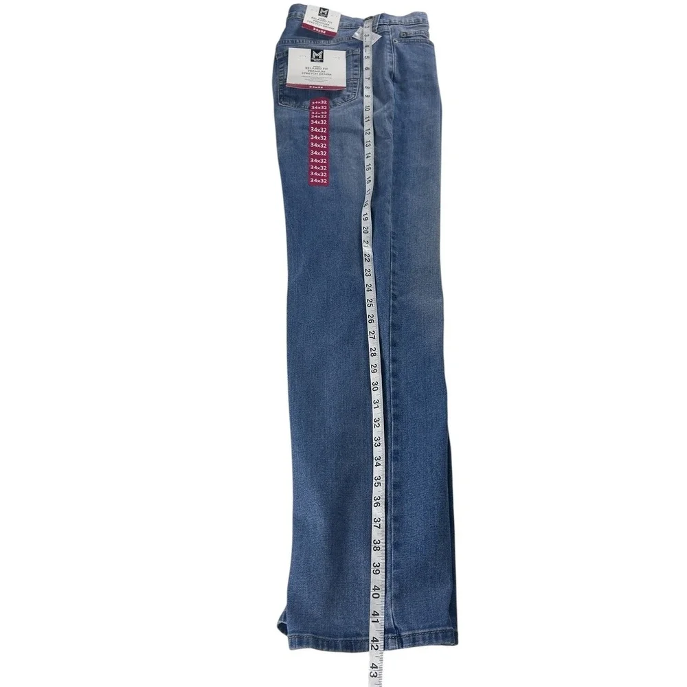 Members Mark Mens Relaxed Fit Premium Stretch Denim Blue‎ Jeans 34x32 NEW